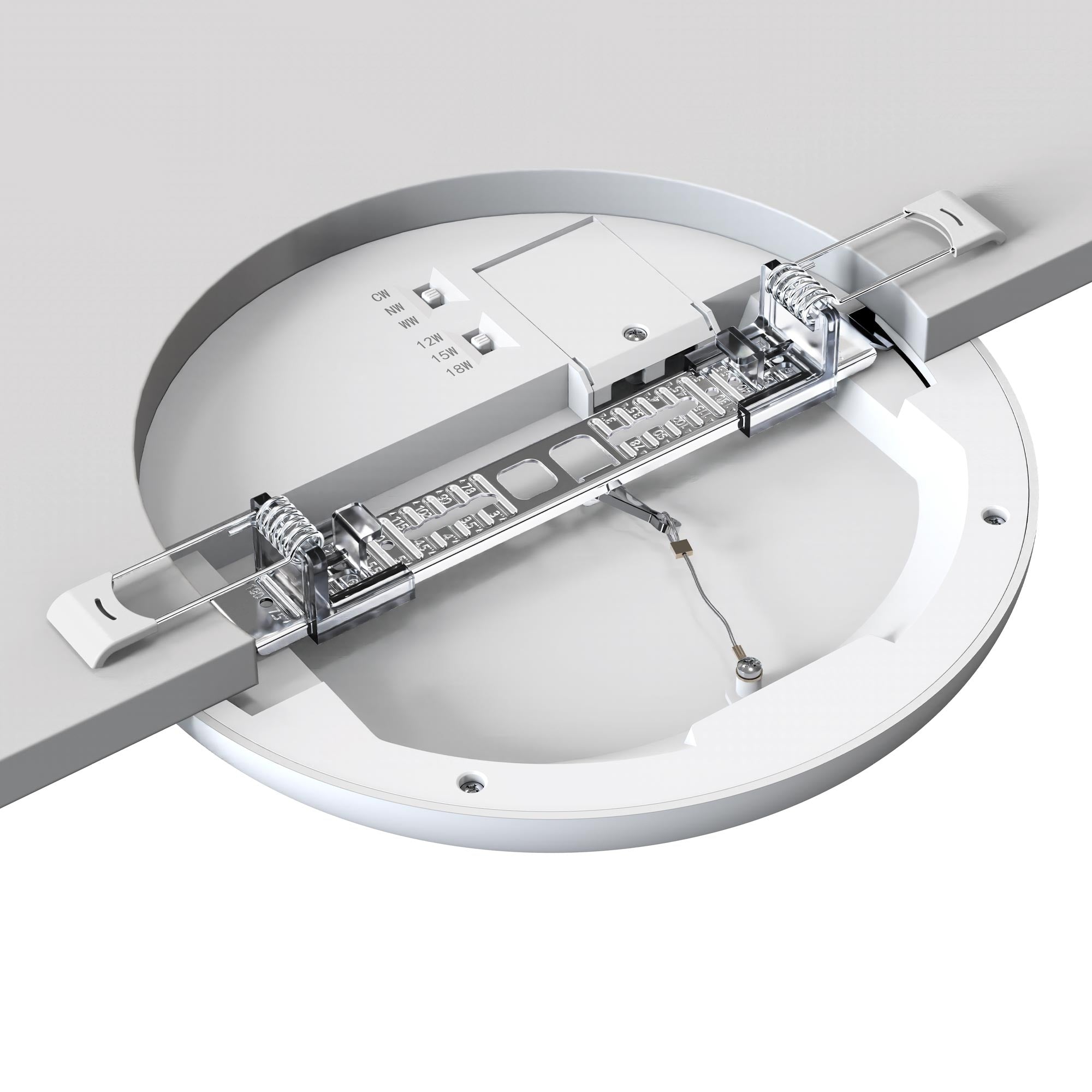 Plafón LED CCT circular - 12W/15W/18W - Potencia ajustable - Superficie o empotrado - IP54