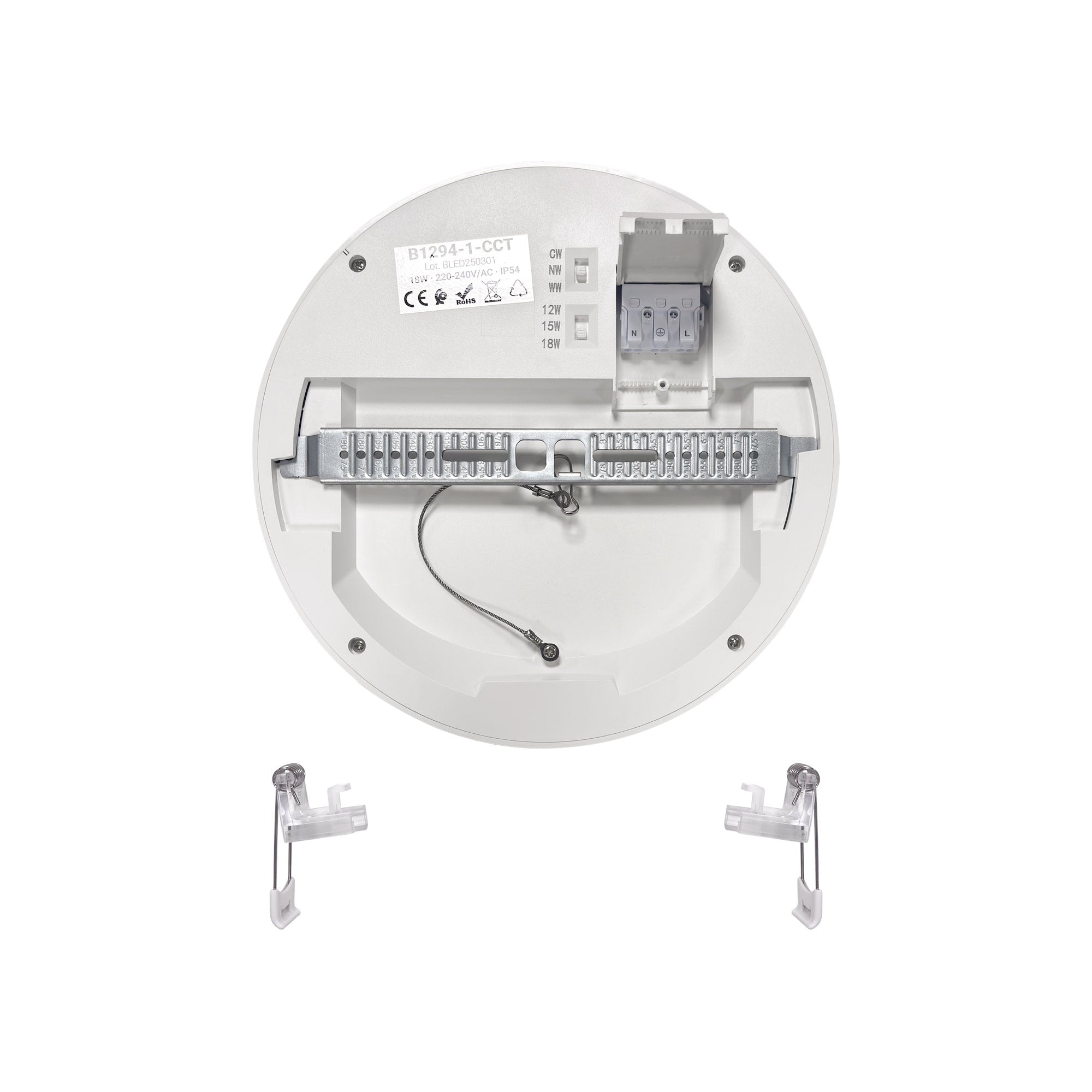 Plafón LED CCT circular - 12W/15W/18W - Potencia ajustable - Superficie o empotrado - IP54