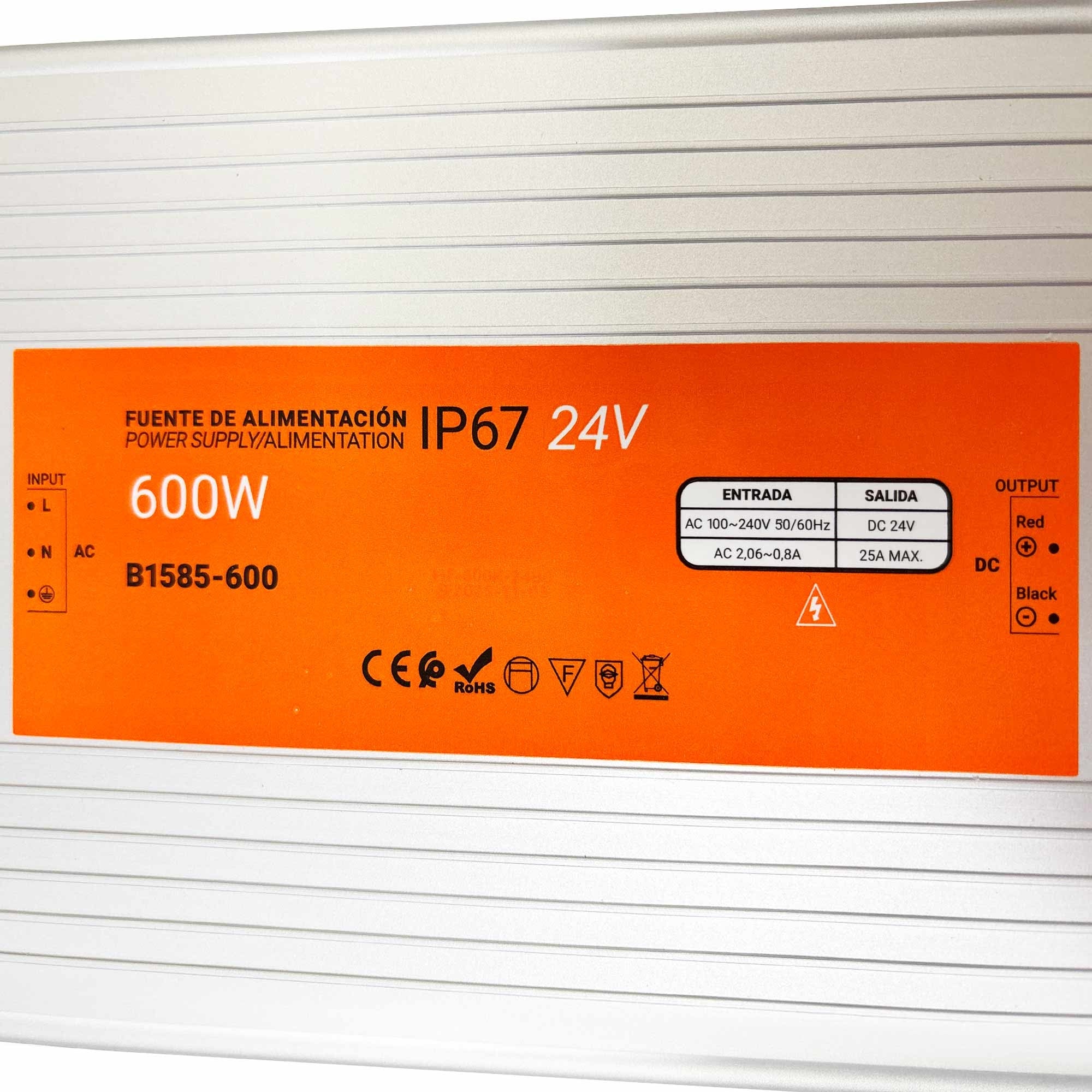 Fuente de alimentación estanca compacta - 600W 24V - 25A - IP67