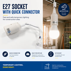 Casquillo E27 con conector rápido - Ideal para obras