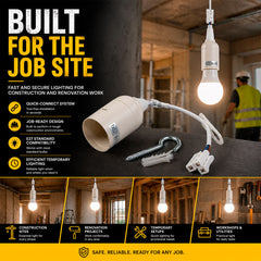 Casquillo E27 con conector rápido - Ideal para obras