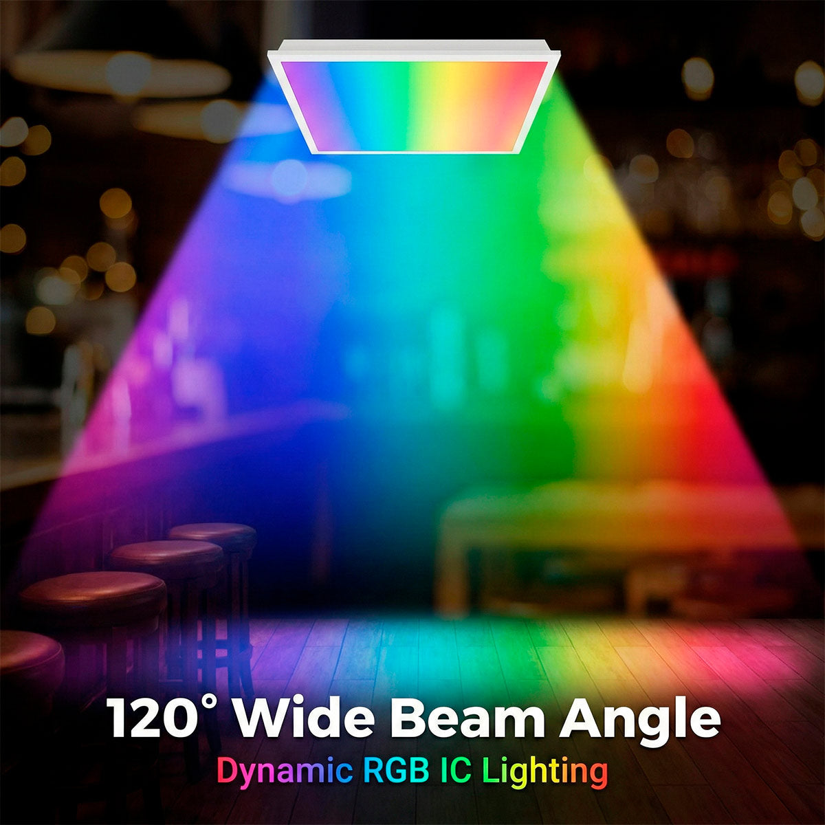 Plafón de techo LED Backlight - 60x60cm - 36W - CCT + RGB IC - Con mando a distancia