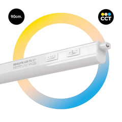 Regleta LED bajo mueble T5 12W CCT 90 cm | Luz blanca ajustable + interruptor