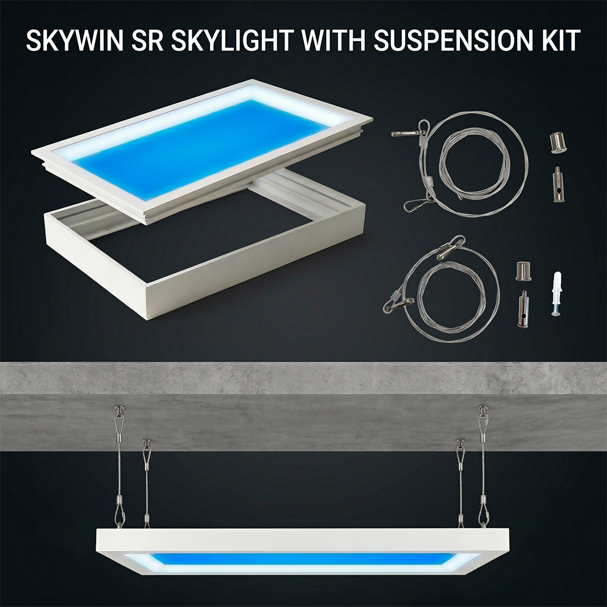 Marco para paneles LED Skylight "SKYWIN SR" - 60x30 - Superficie o suspensión