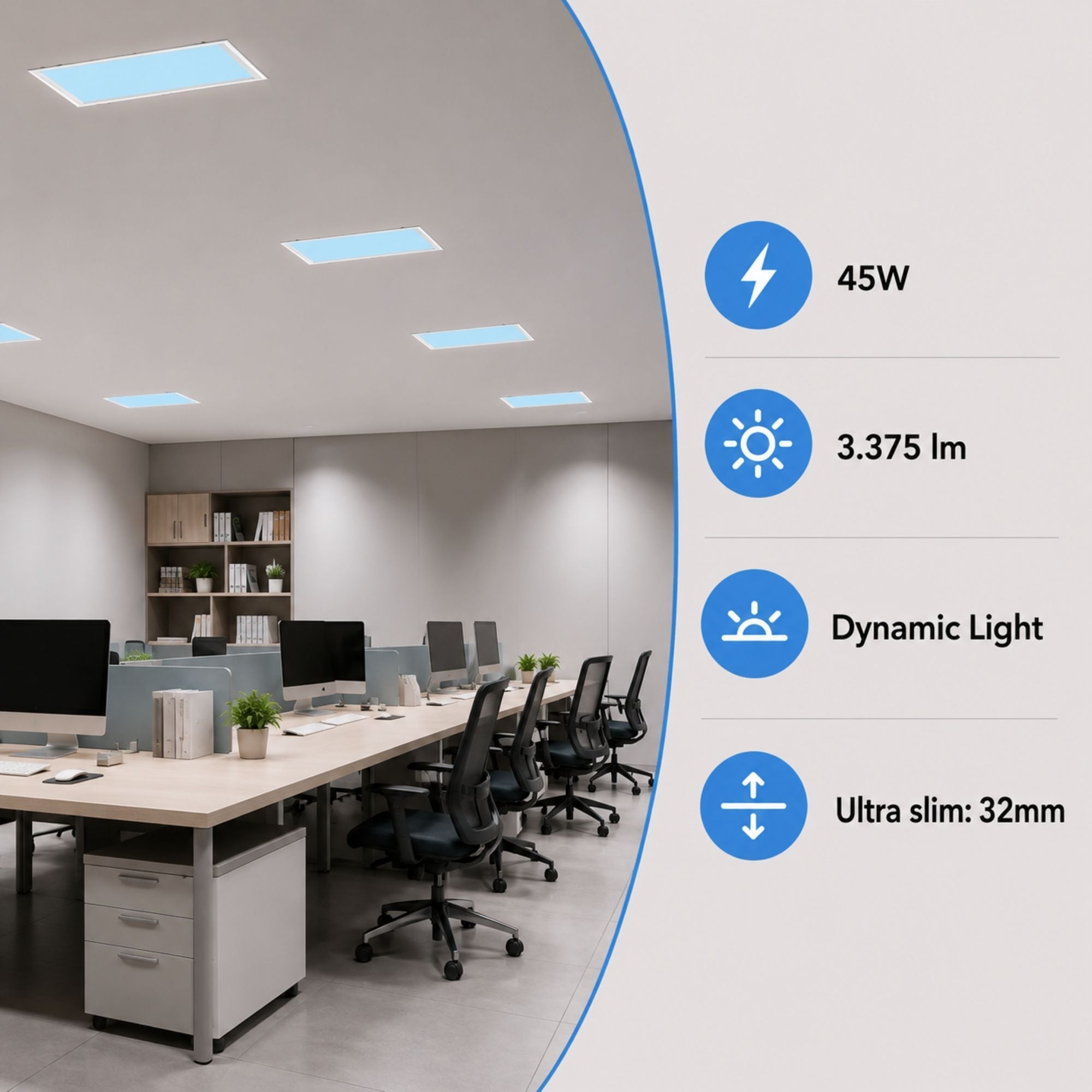 Panel Blue Skylight efecto cielo "SKYWIN SR SMART" - Slim - CCT - 45W - 60x30cm