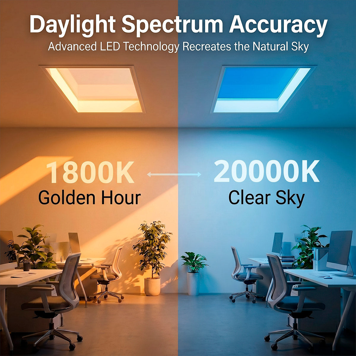 Panel Blue Skylight efecto cielo "SKYWIN SR SMART" - Slim - CCT - 45W - 60x30cm