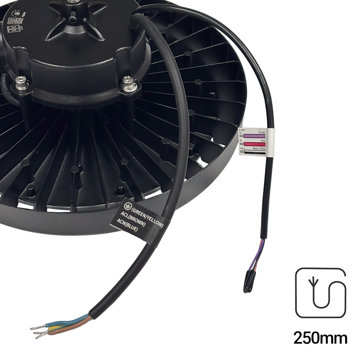 Campana LED UFO industrial - CCT - 150W - 170lm/W - Driver LIFUD - Ángulo seleccionable 110º/90º/70º - IP65