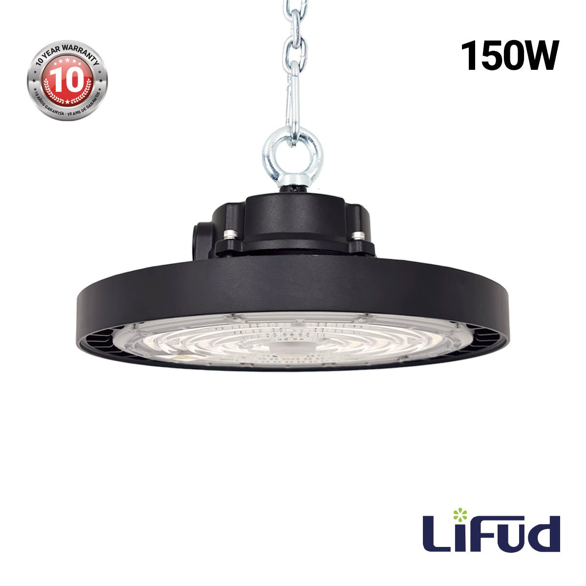 Campana LED UFO industrial - CCT - 150W - 170lm/W - Driver LIFUD - Ángulo seleccionable 110º/90º/70º - IP65