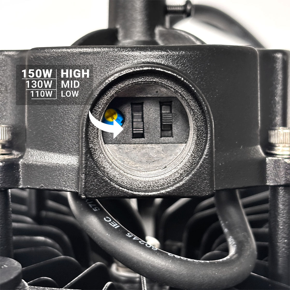 Campana LED UFO industrial - CCT - 150W - 170lm/W - Driver LIFUD - Ángulo seleccionable 110º/90º/70º - IP65