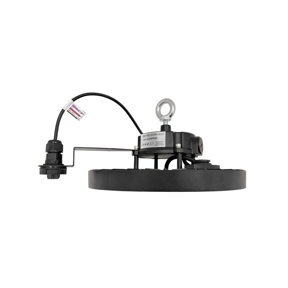 Campana LED UFO industrial - CCT - 200W - 170lm/W - Driver LIFUD - Ángulo seleccionable 110º/90º/70º - IP65