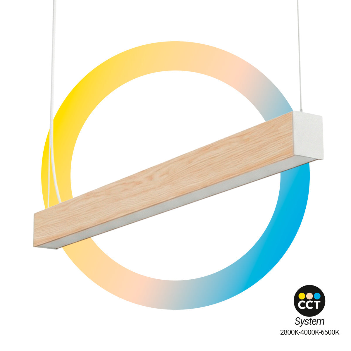 Lámpara lineal LED DOB CCT - 40W - 120cm - 120lm/W - PVC - Suspensión