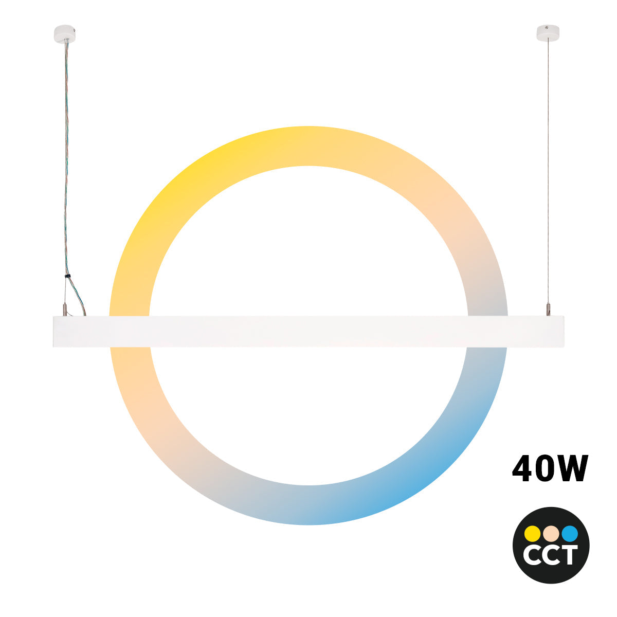 Luminaria lineal LED CCT - Suspensión/superficie - Potencia ajustable 20W/30W/40W - 120cm - UGR 17