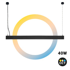 Luminaria lineal LED CCT - Suspensión/superficie - Potencia ajustable 20W/30W/40W - 120cm - UGR 17