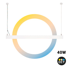 Luminaria lineal LED CCT - Suspensión - Potencia ajustable 20W/30W/40W - 120cm - UGR 19