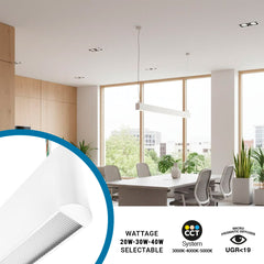 Luminaria lineal LED CCT - Suspensión - Potencia ajustable 20W/30W/40W - 120cm - UGR 19