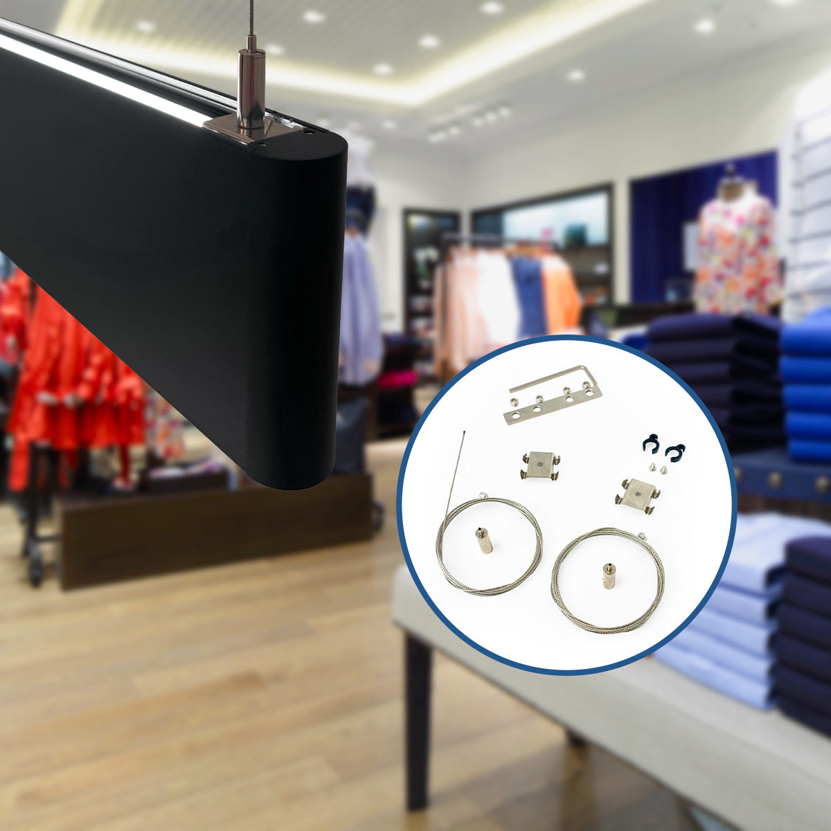 Luminaria lineal LED CCT - Suspensión - Potencia ajustable 20W/30W/40W - 120cm - UGR 19