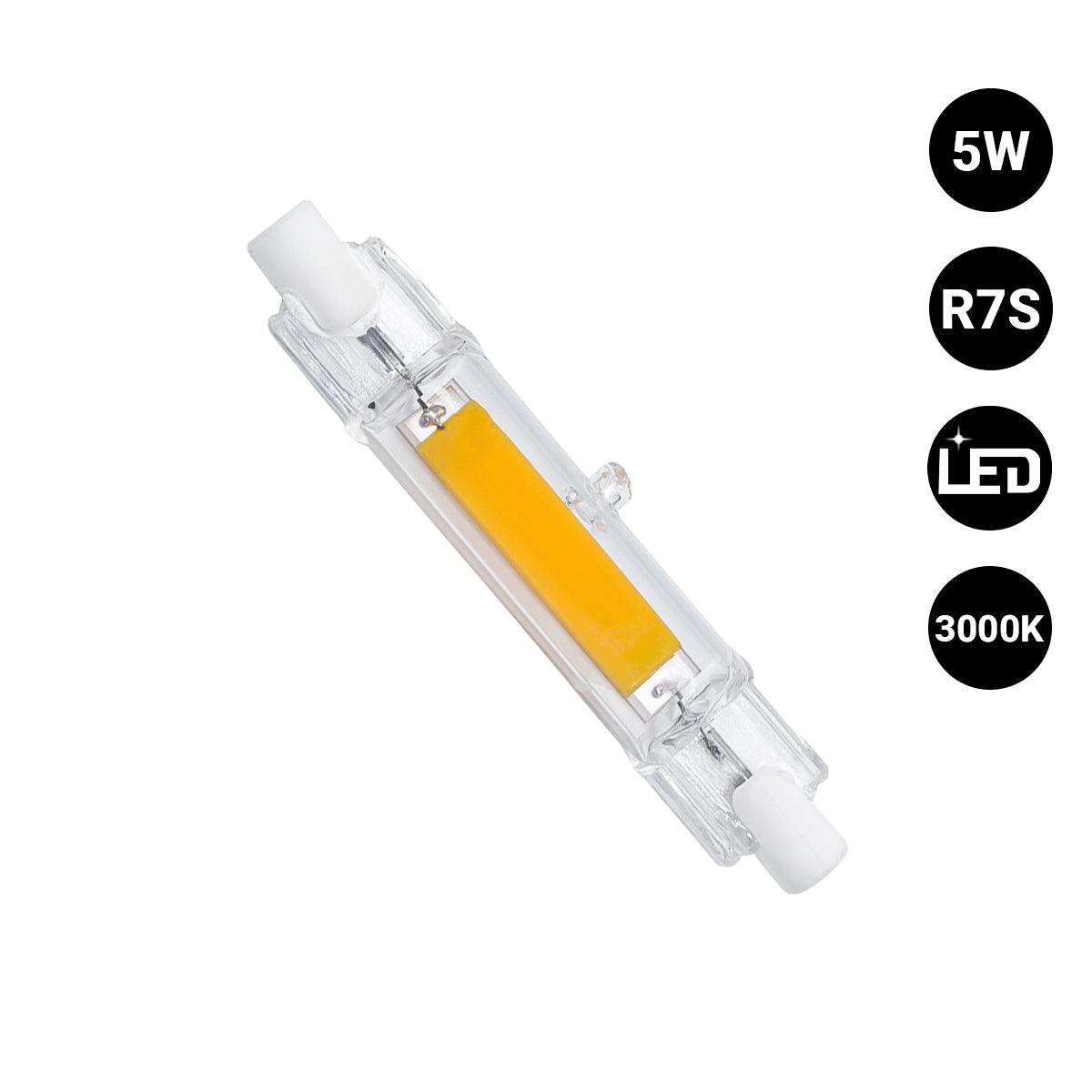 Bombilla LED COB - R7S - 78mm - 600lm - 5W
