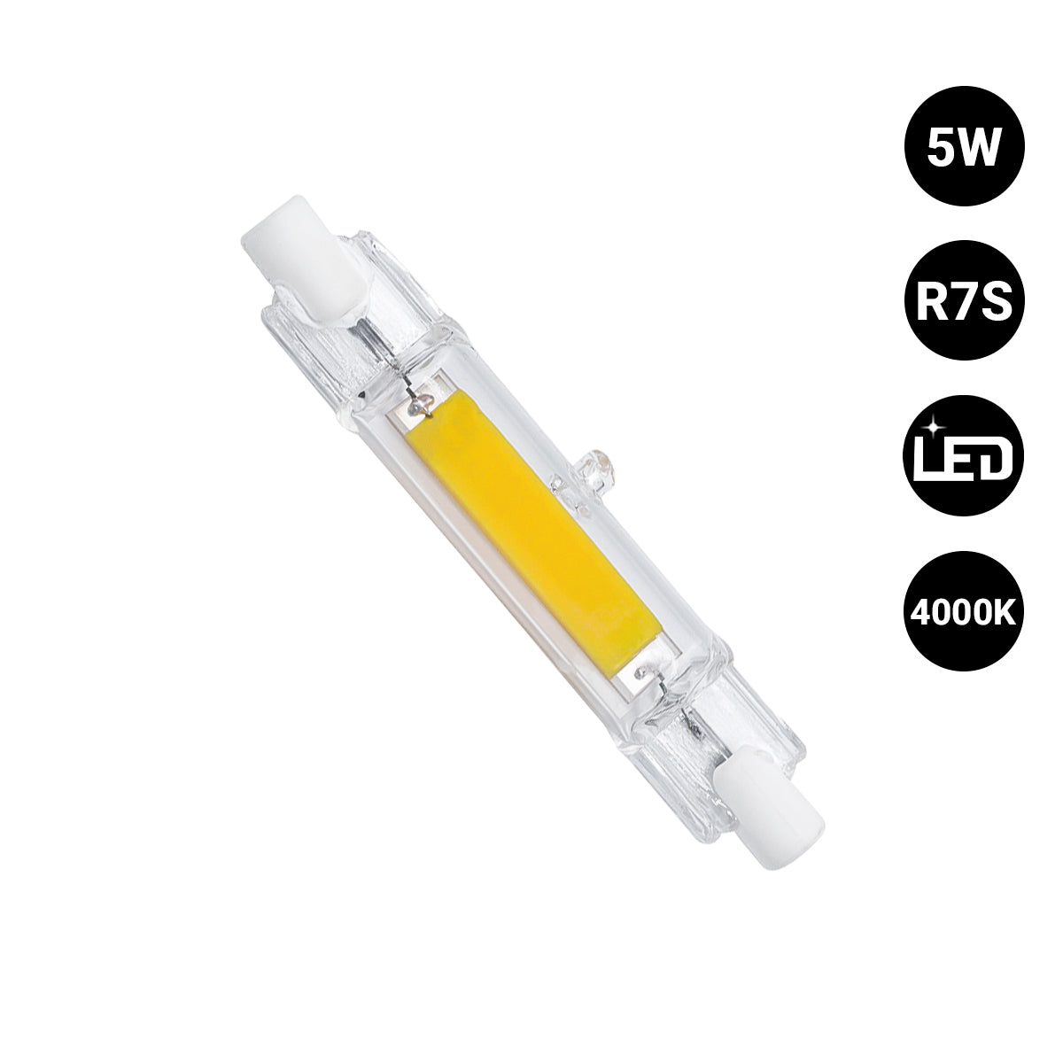 Bombilla LED COB - R7S - 78mm - 600lm - 5W