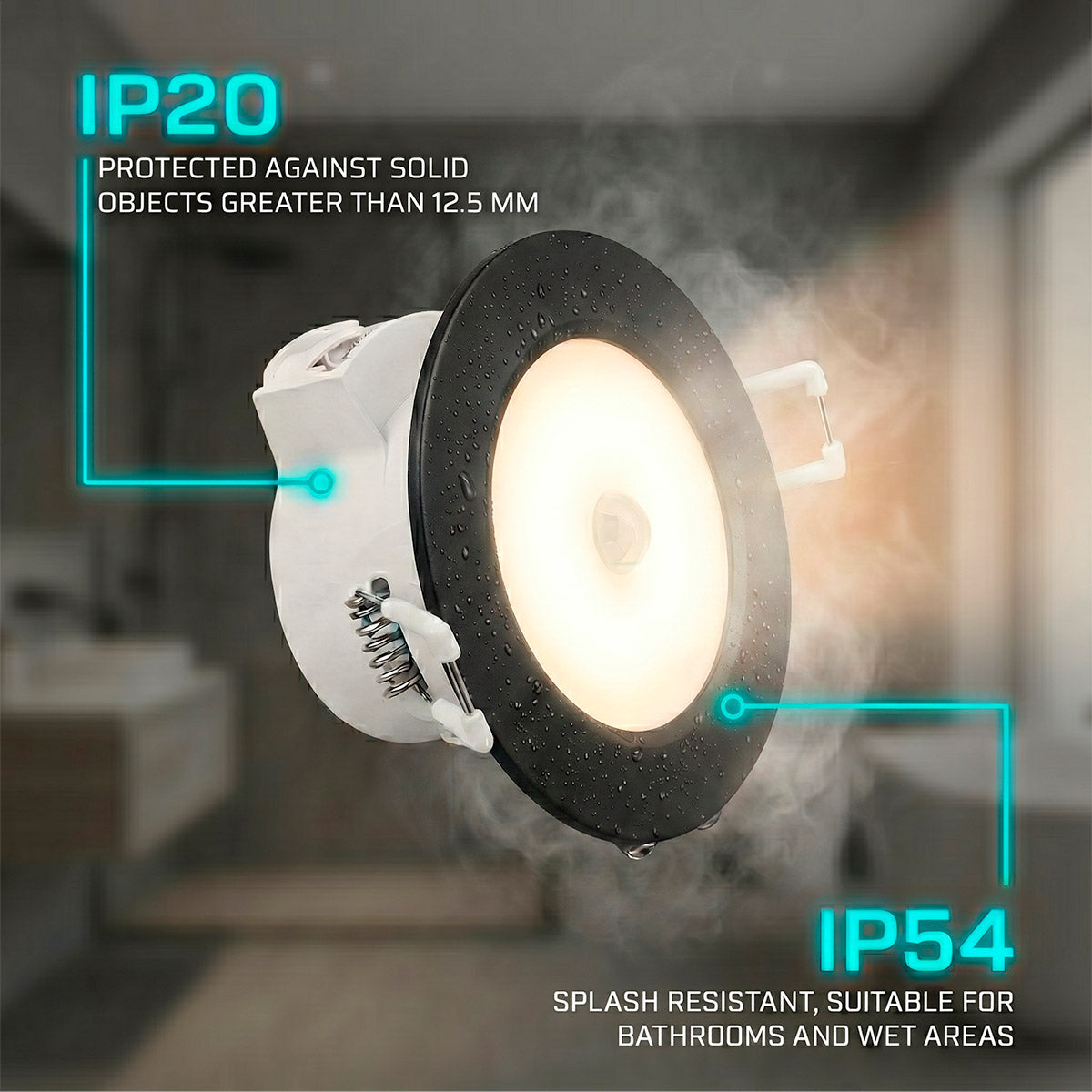 Aro empotrable para downlight BD35 - Negro - IP54