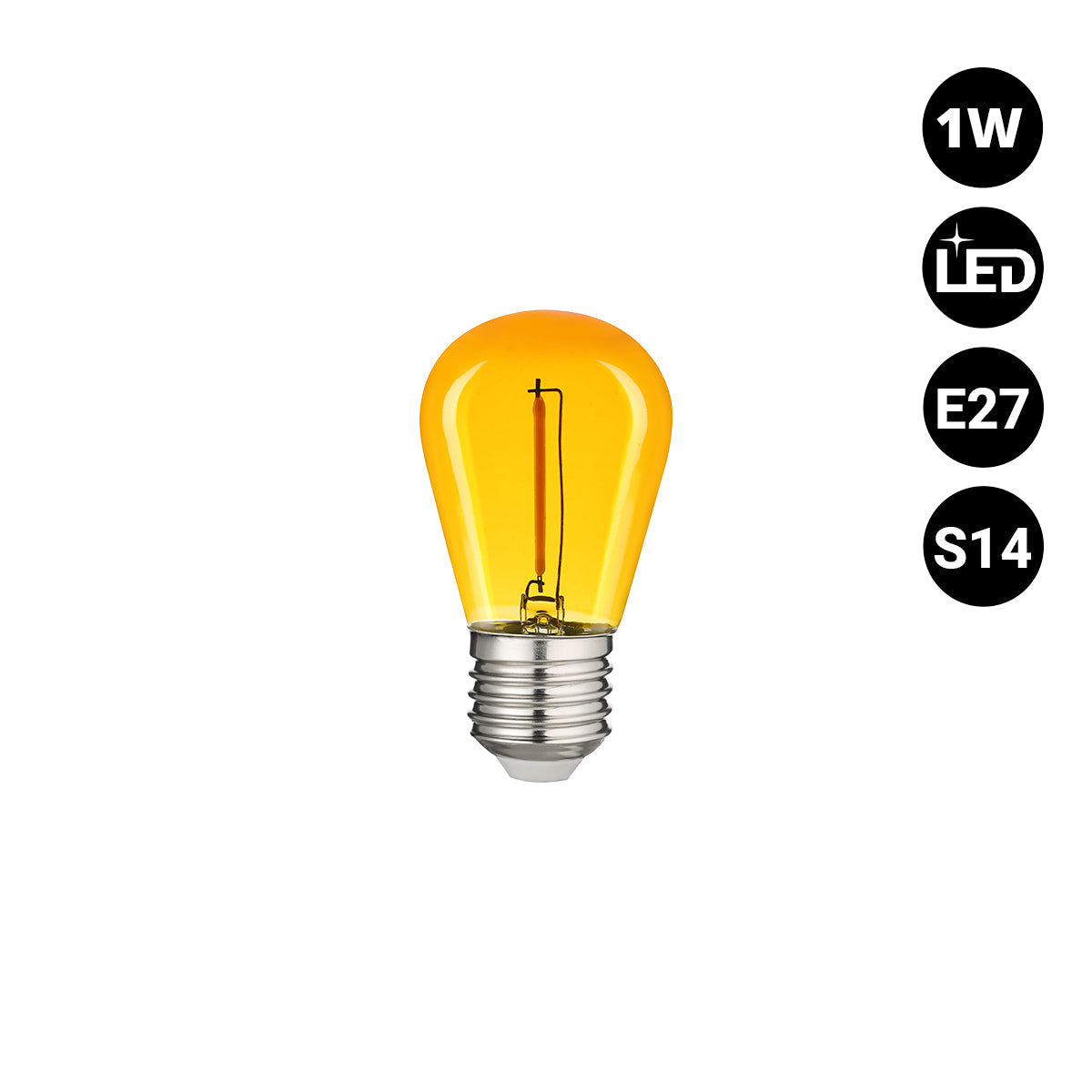 Bombilla LED Filamento - S14 E27 - 1W - Cristal de colores