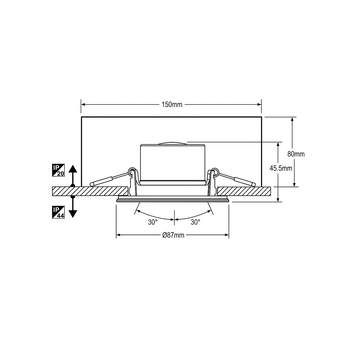 Downlight LED "Avalor" basculante - TRIAC dimmable - 5.5W - CCT - Corte Ø 70mm - IP44