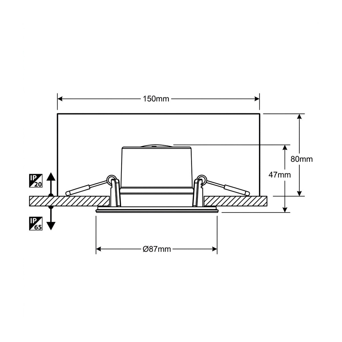 Downlight LED "Avalor" empotrable - TRIAC dimmable - 5.5W - CCT - Corte Ø 70mm - IP65