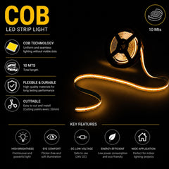 Tira LED COB 24V DC - RGBWW - 19W/m - 12mm - IP20 - Rollo de  10  metros - Corte 33mm