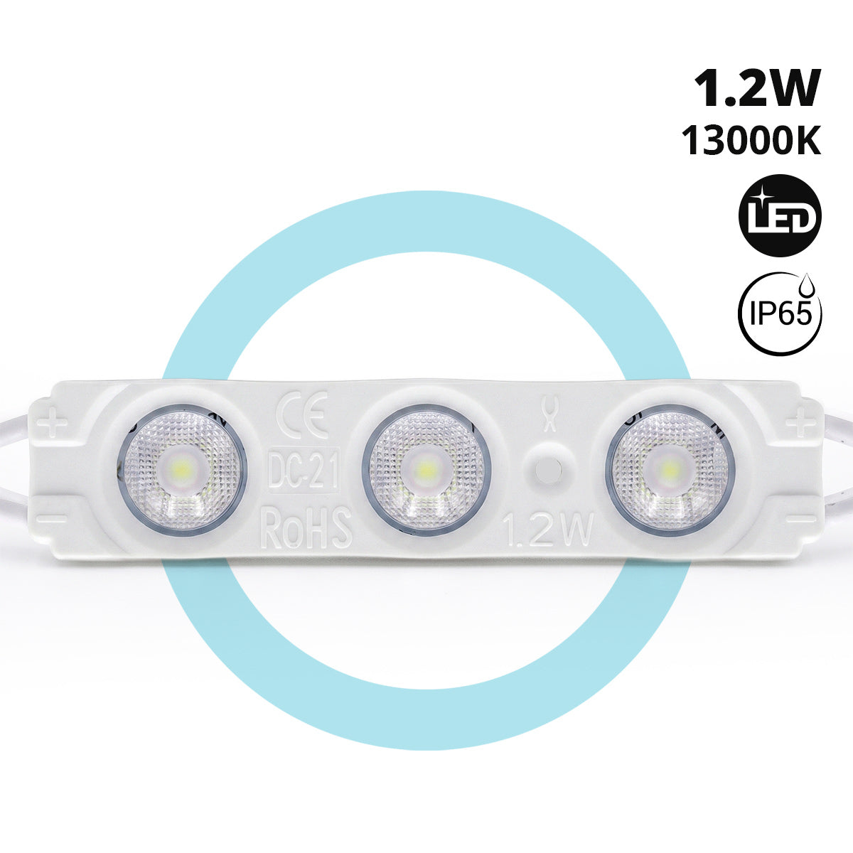 Módulo LED monocolor para rótulos - 1.2W - 12V - 160° - IP65