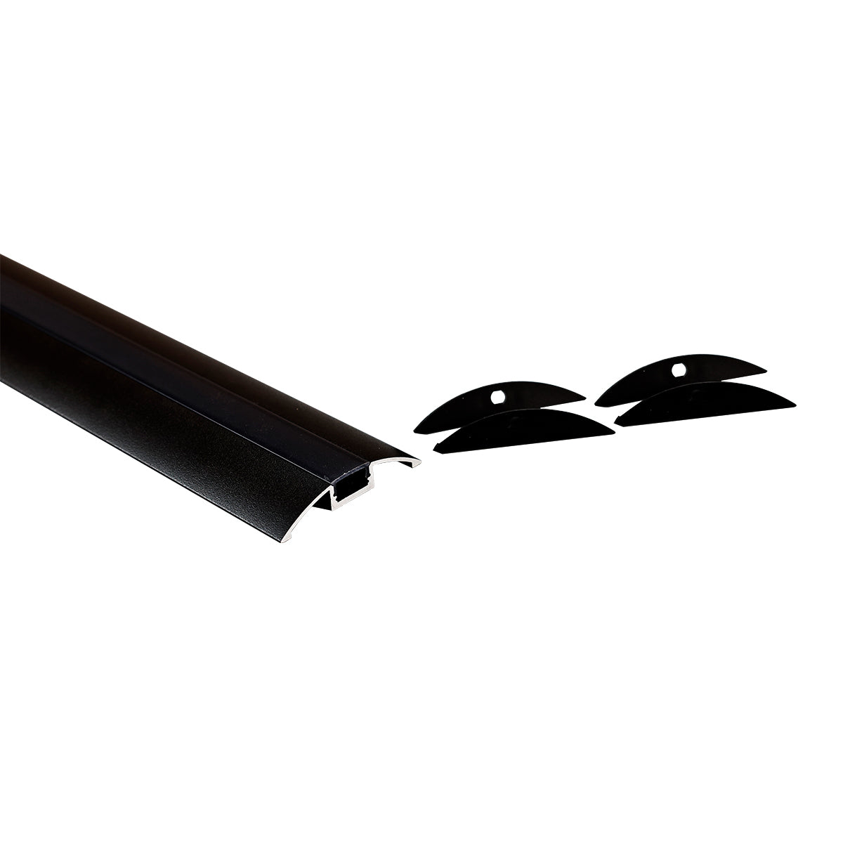 Perfil de aluminio para tira LED - Media luna - Kit completo - 58x9mm - 2 metros