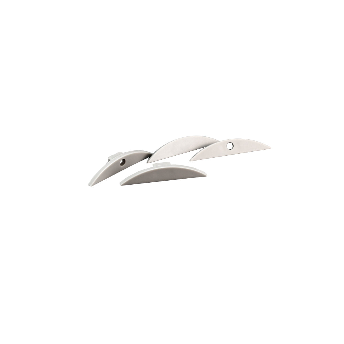 Perfil de aluminio para tira LED - Media luna - Kit completo - 58x9mm - 2 metros