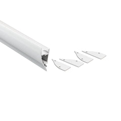 Perfil de aluminio para tira LED - Bañador de pared - Kit completo - 18x44mm - 2 metros