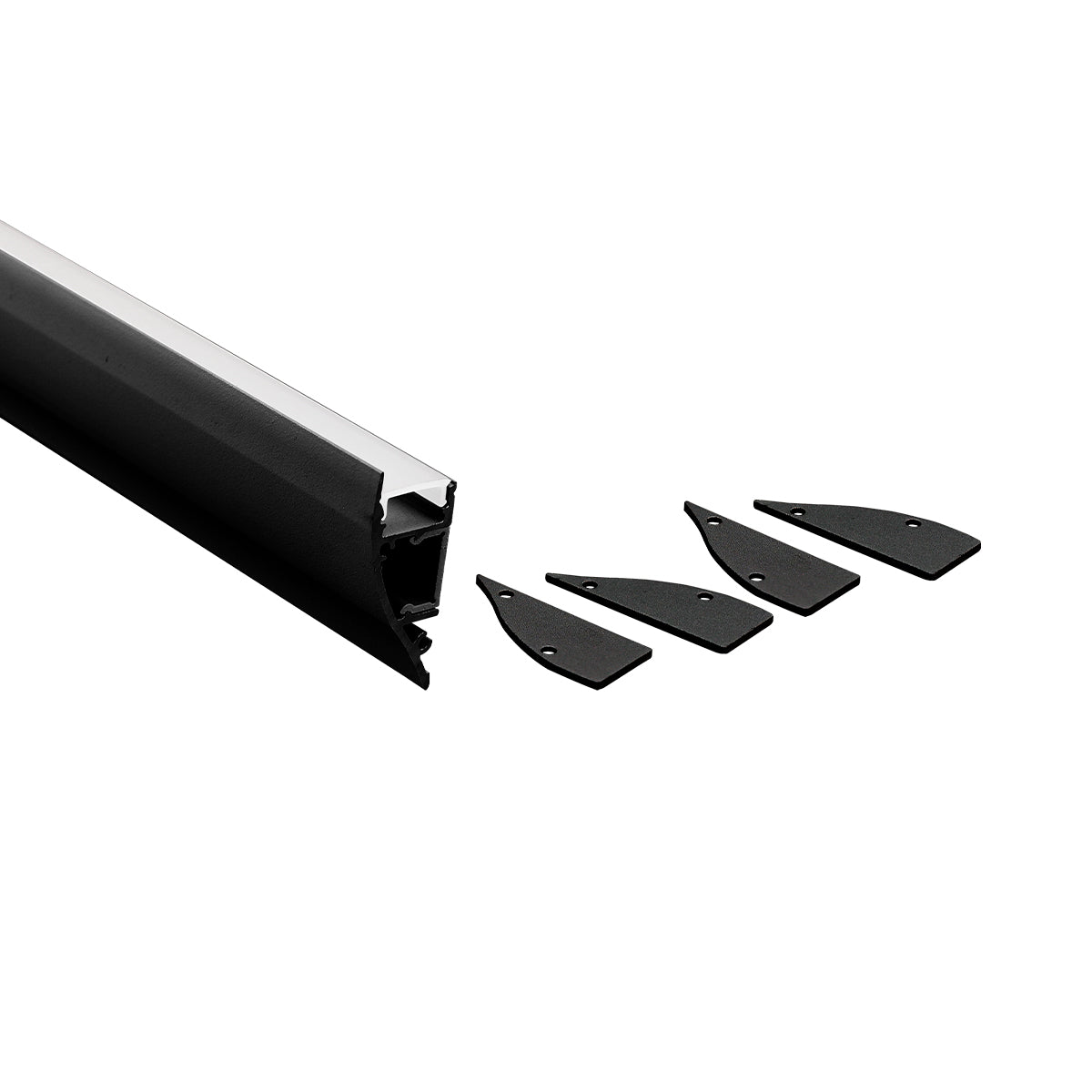 Perfil de aluminio para tira LED - Bañador de pared - Kit completo - 18x44mm - 2 metros