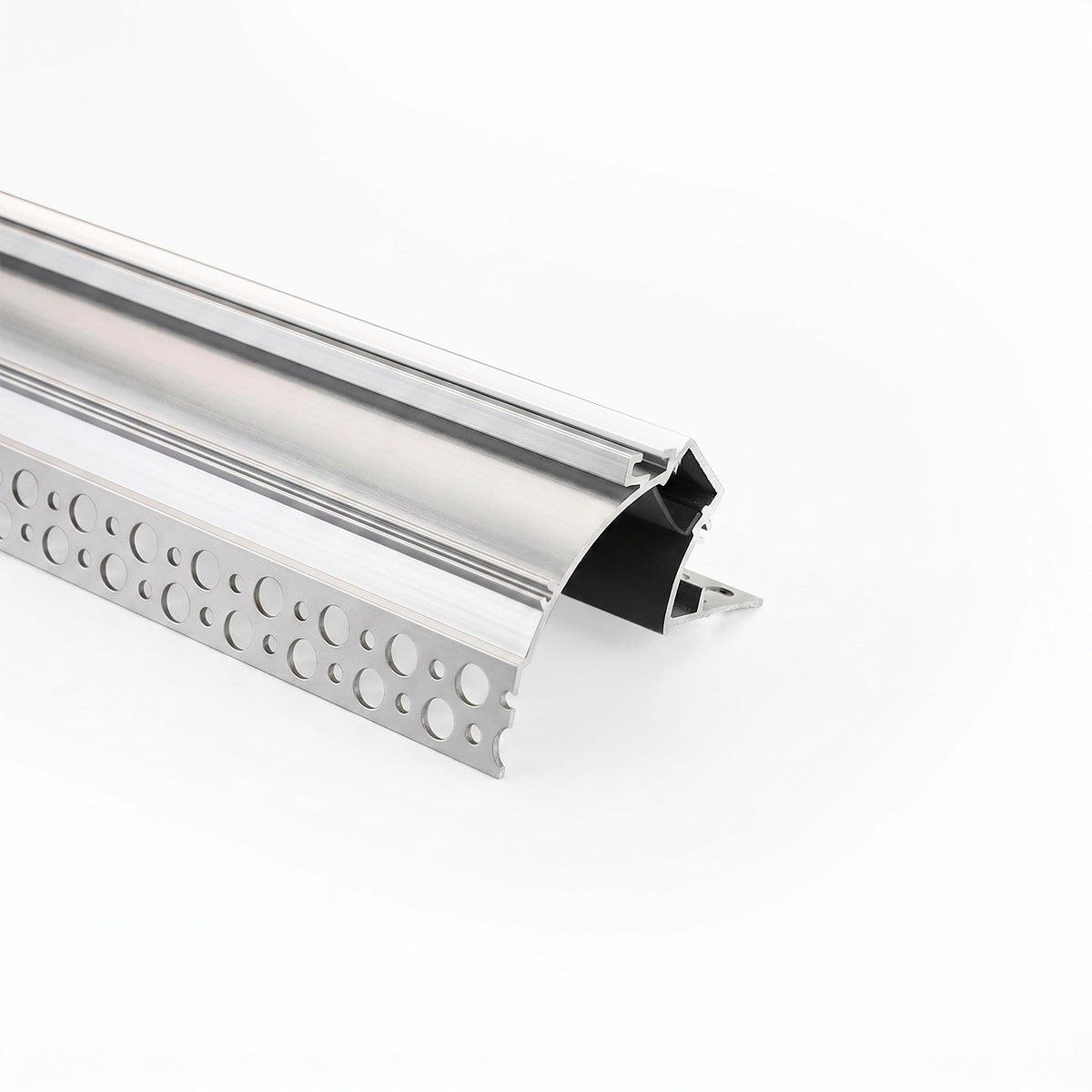 Perfil tira LED integración / trimless de esquina - Efecto bañador - 59 x 72mm - Kit completo - 2 metros