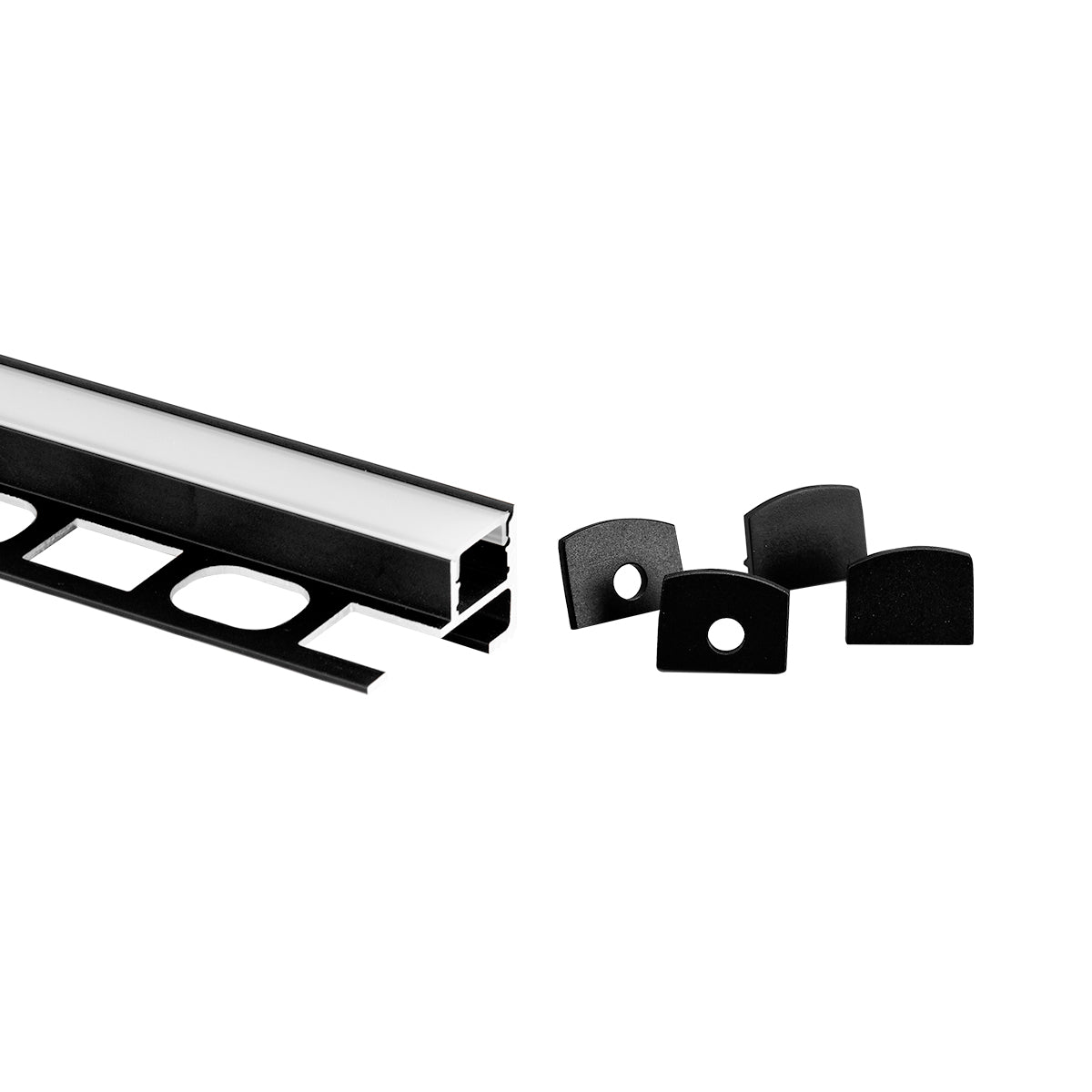 Perfil tira LED de integración para escalera - Kit completo - Tira LED ≤ 12 mm - 2 metros