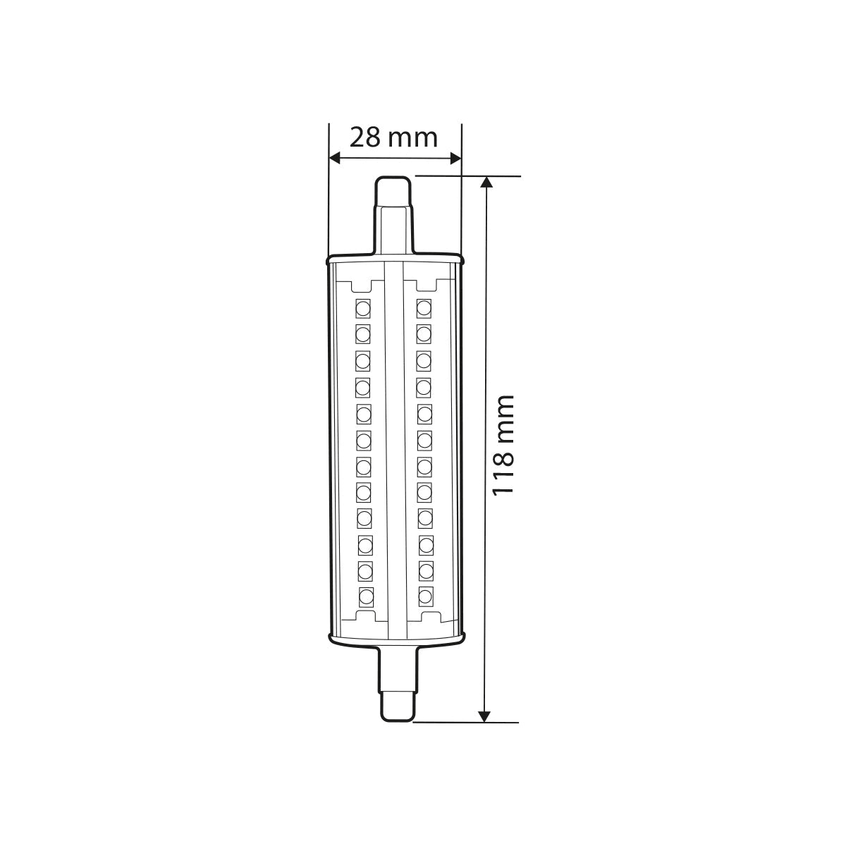 Bombilla LED R7S - 118mm - 2200lm - 15W