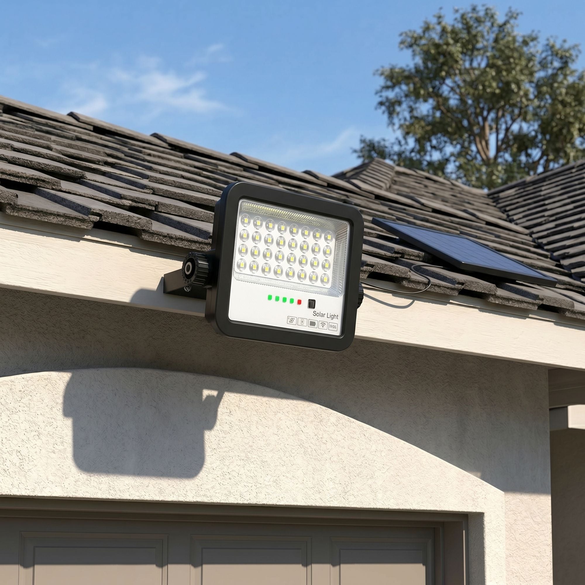 Proyector solar con panel y mando a distancia - 50W - 6500K - IP65