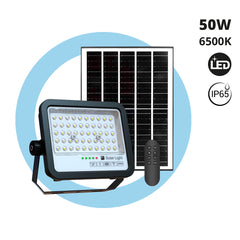 Proyector solar con panel y mando a distancia - 50W - 6500K - IP65