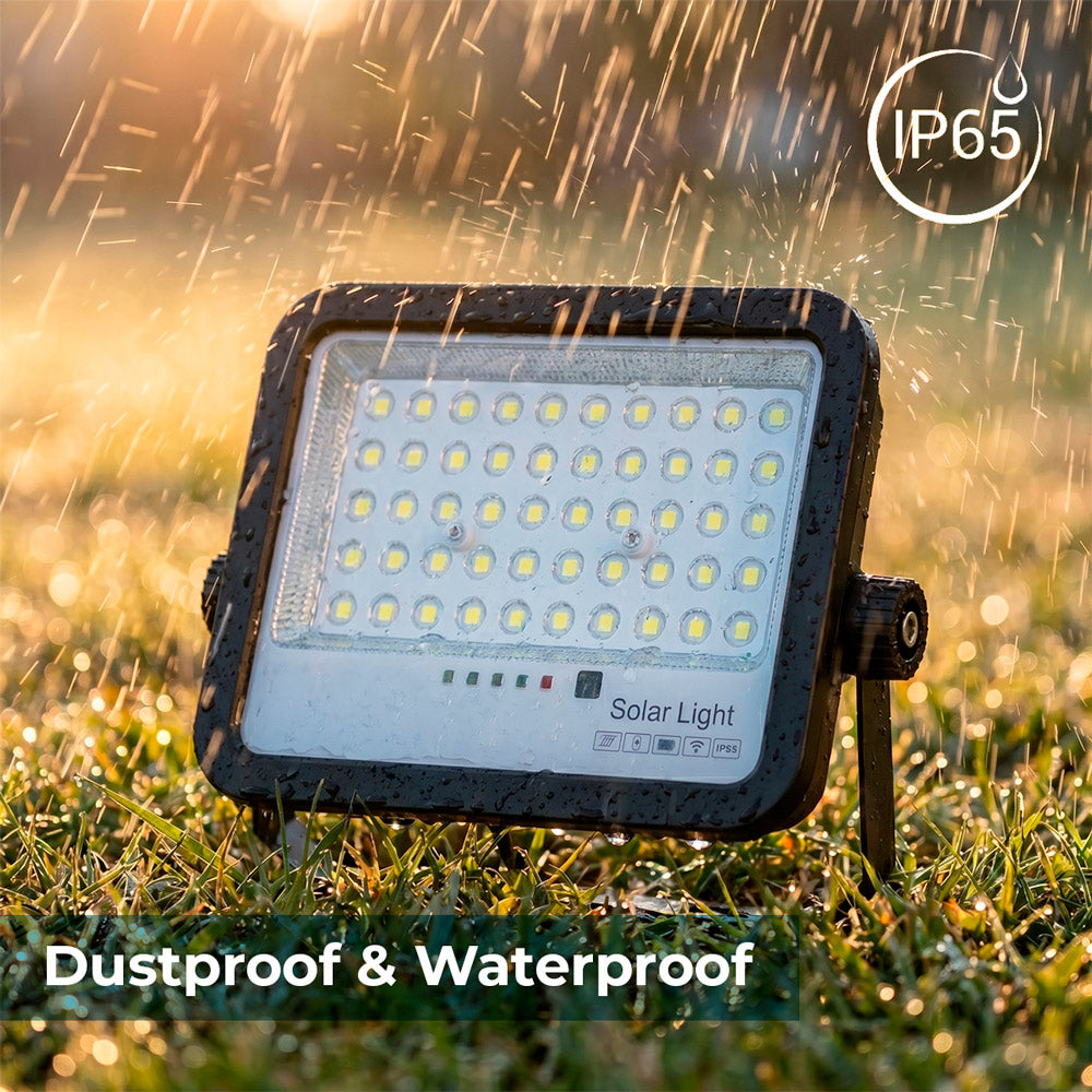 Proyector solar con panel y mando a distancia - 50W - 6500K - IP65