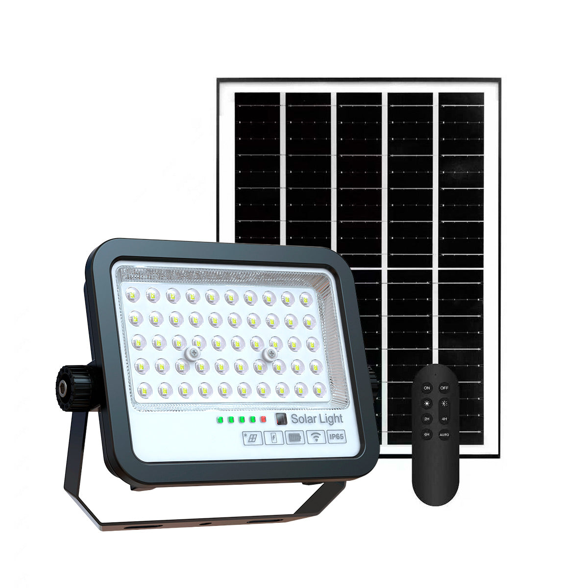 Proyector solar con panel y mando a distancia - 100W - Medium - 6500K - IP65