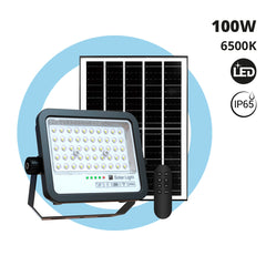Proyector solar con panel y mando a distancia - 100W - Medium - 6500K - IP65