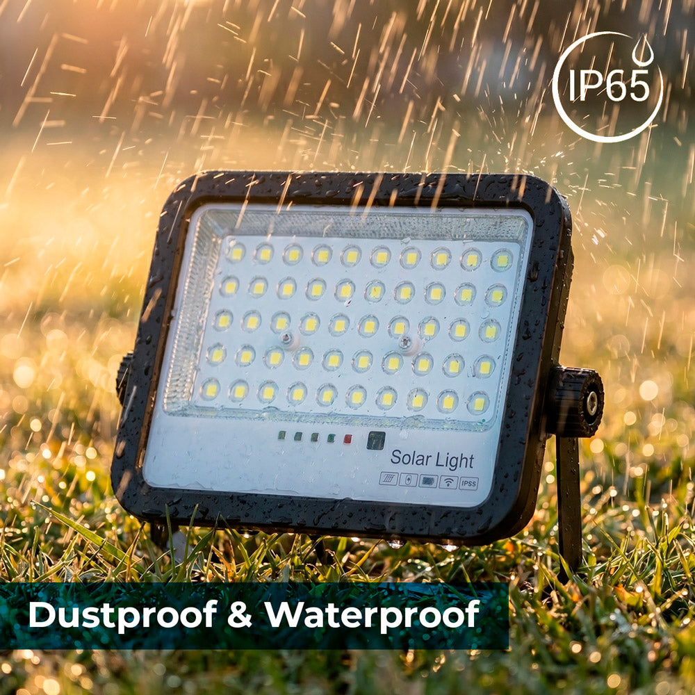 Proyector solar con panel y mando a distancia - 100W - Medium - 6500K - IP65