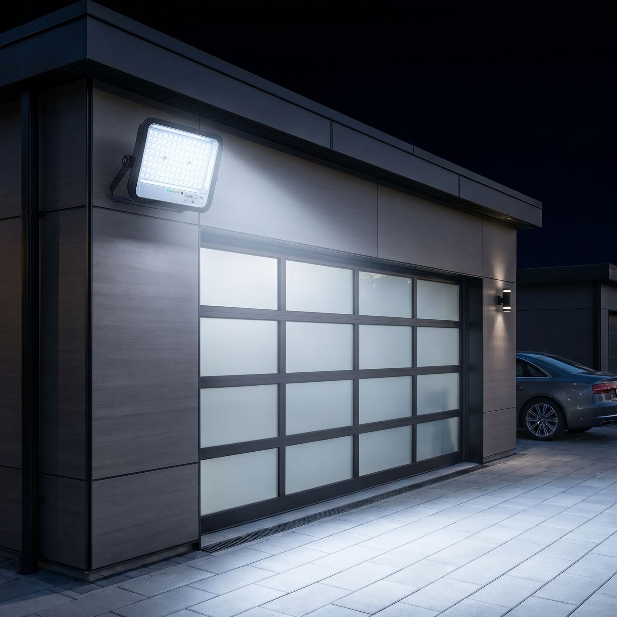 Proyector solar con panel y mando a distancia - 100W - Large - 6500K - IP65