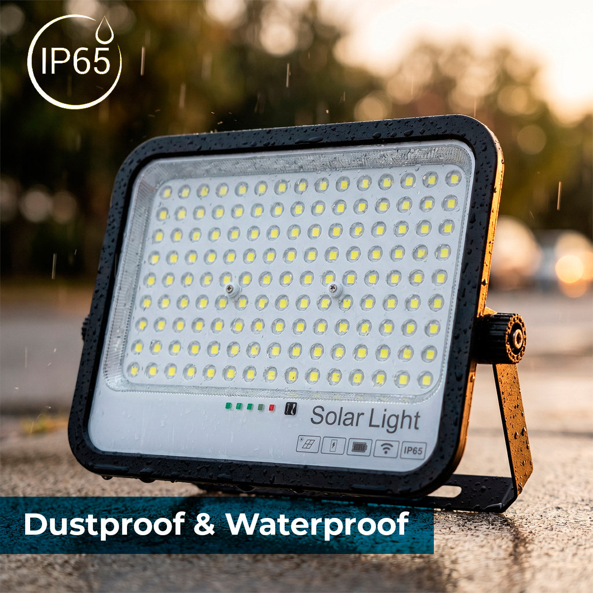 Proyector solar con panel y mando a distancia - 150W - 6500K - IP65