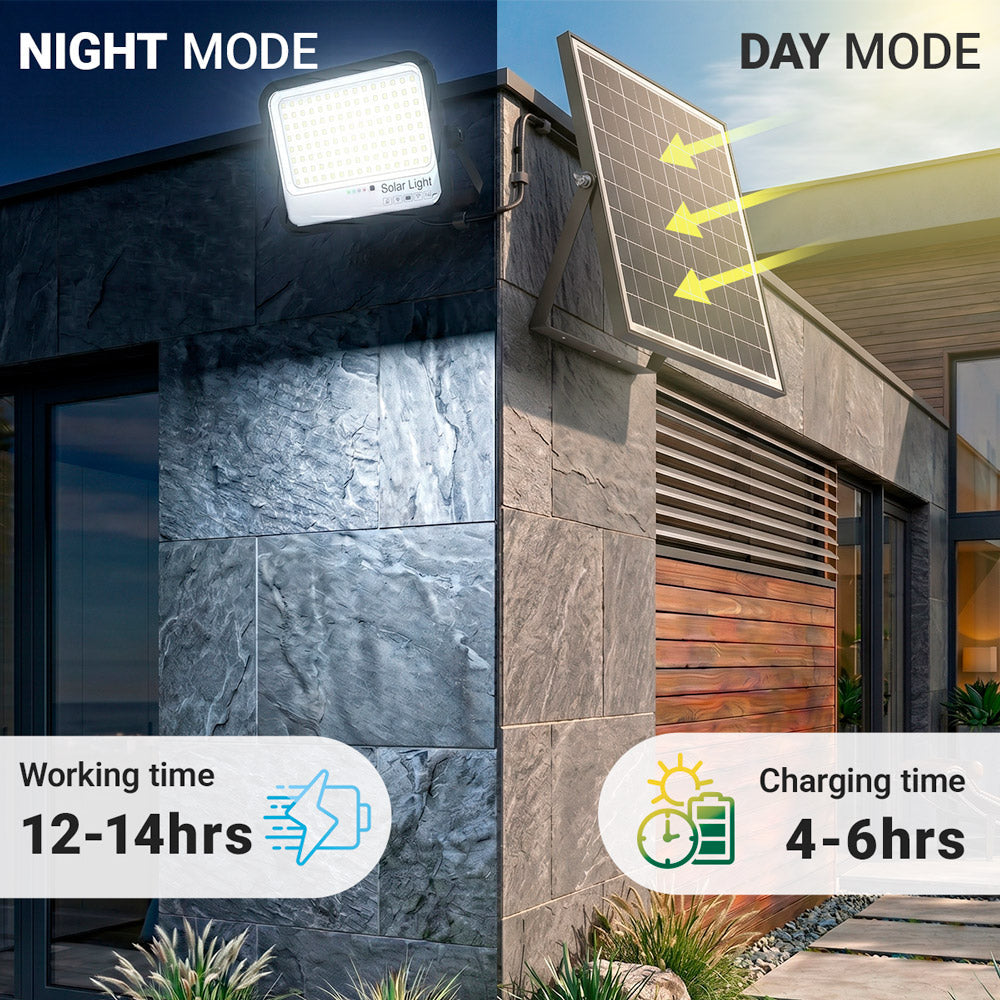 Proyector solar con panel y mando a distancia - 300W - 6500K - IP65