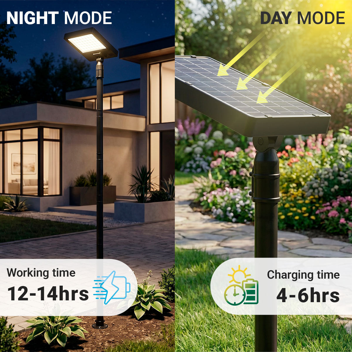 Farola solar con panel y mando a distancia - LED CCT - 240W - IP54