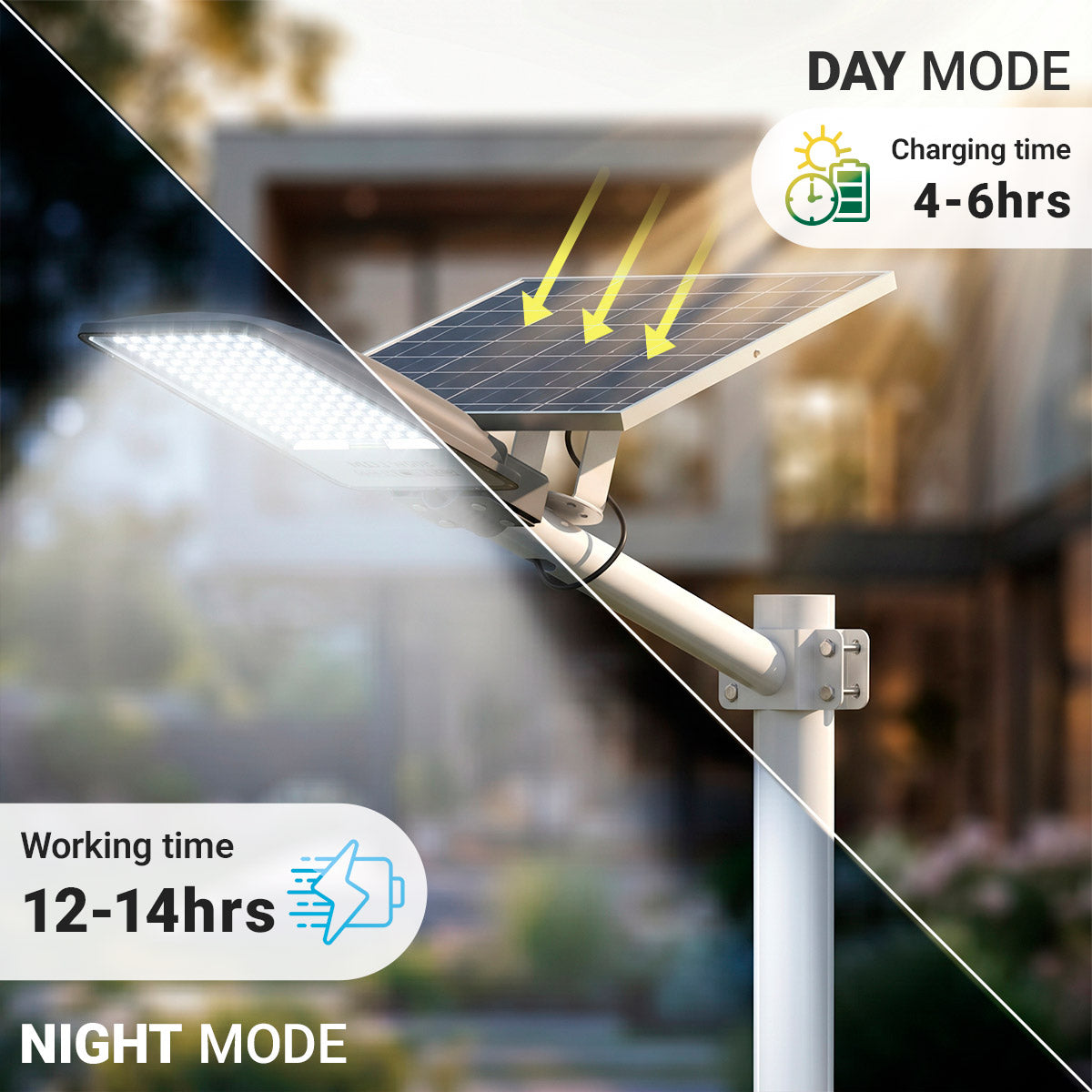 Farola solar con panel y mando a distancia - 200W - 6500K - IP65