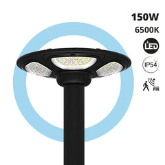 Farola solar con panel y mando a distancia - Sensor PIR - 150W - 6500K - IP54