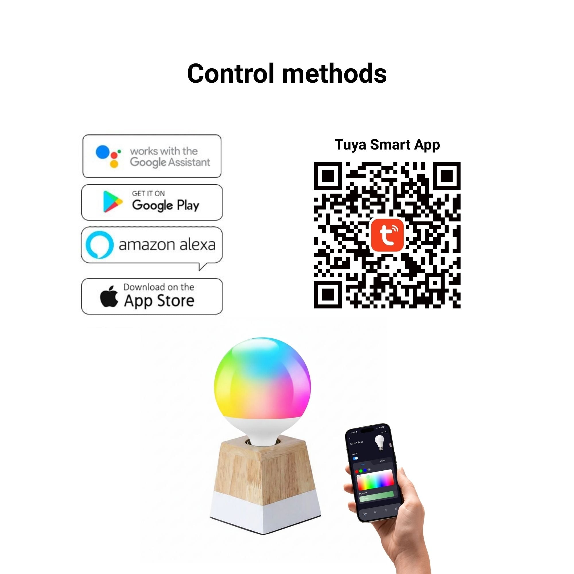 Bombilla LED Smart E27 - 15W - RGB + CCT - WiFi - TUYA App