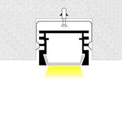 Perfil tira LED empotrable con difusor - 27x10,65mm - Tira LED 12mm - 2 metros - 1,05mm