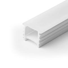 Funda de silicona flexible blanca - Tira LED a neón - 16x16 mm - Curvatura vertical - Empotrable